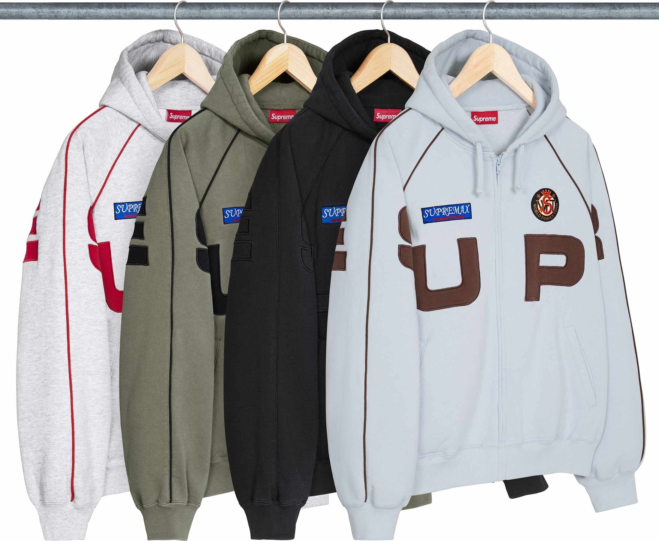 Spellout Appliqué Zip Up Hooded Sweatshirt view 4